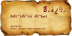 Bölöni Ábel névjegykártya