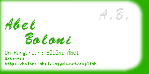 abel boloni business card